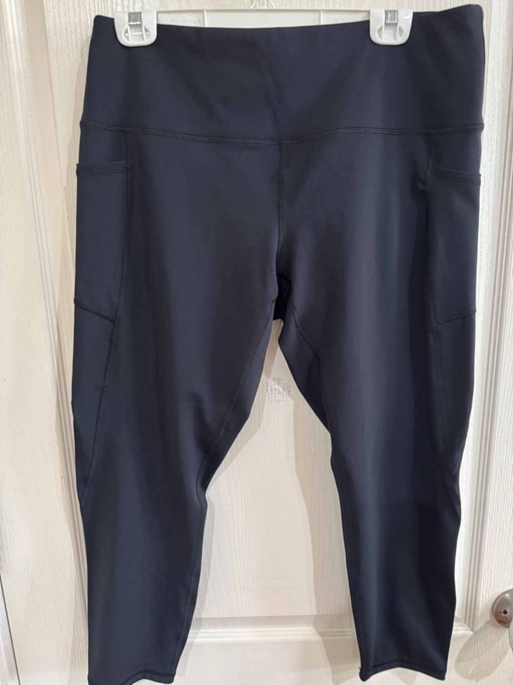 RBX Black High-Waist Capri Leggings with Side Pockets